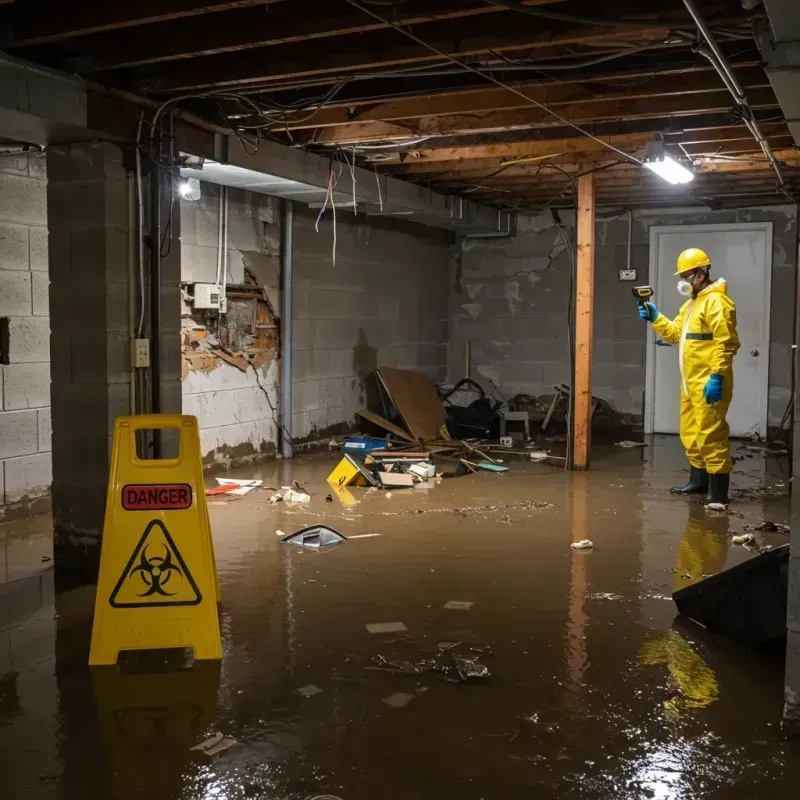 Flooded Basement Electrical Hazard in Union City, GA Property